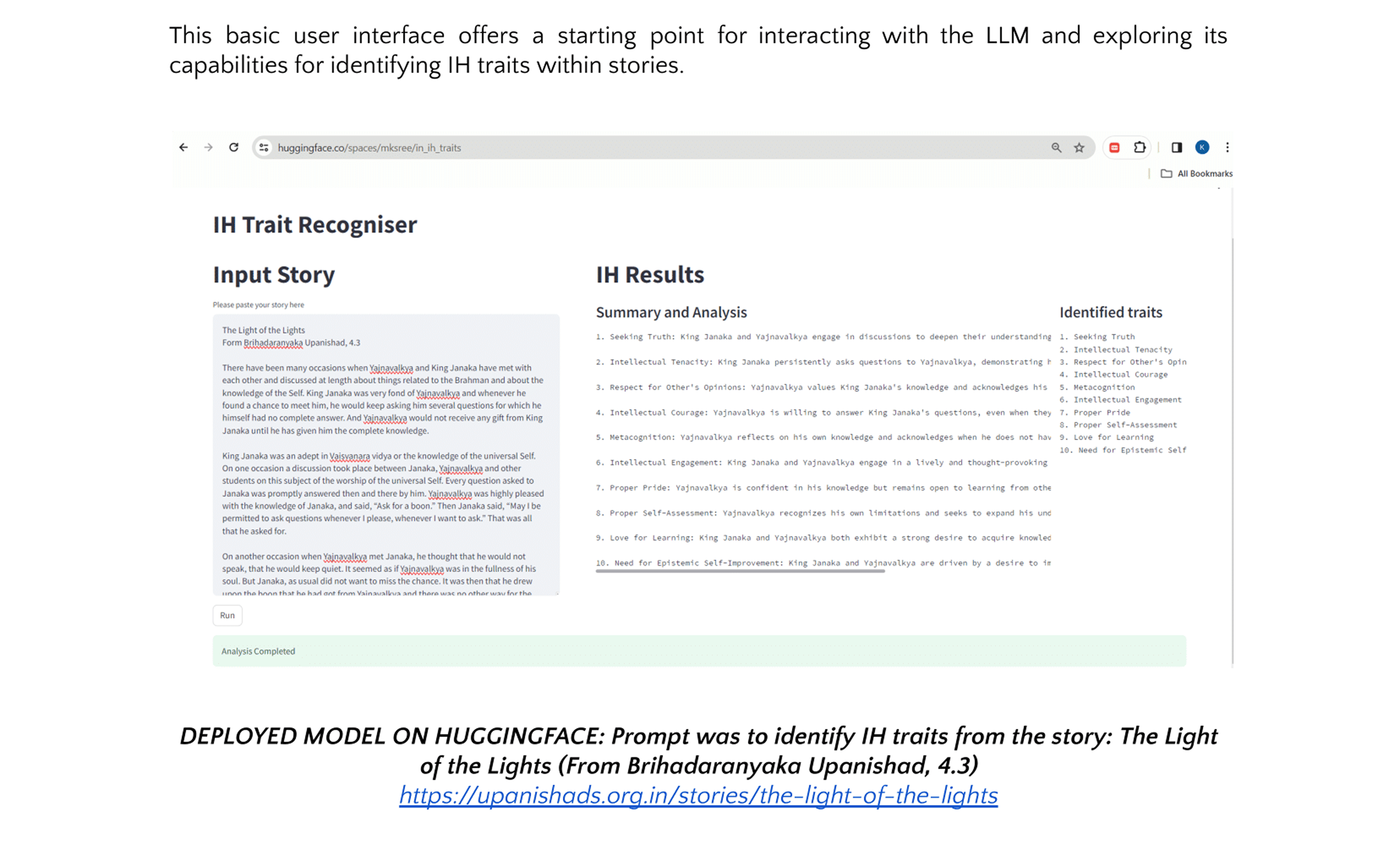 A screenshot of the final Streamlit application deployed on Hugging Face Spaces.
