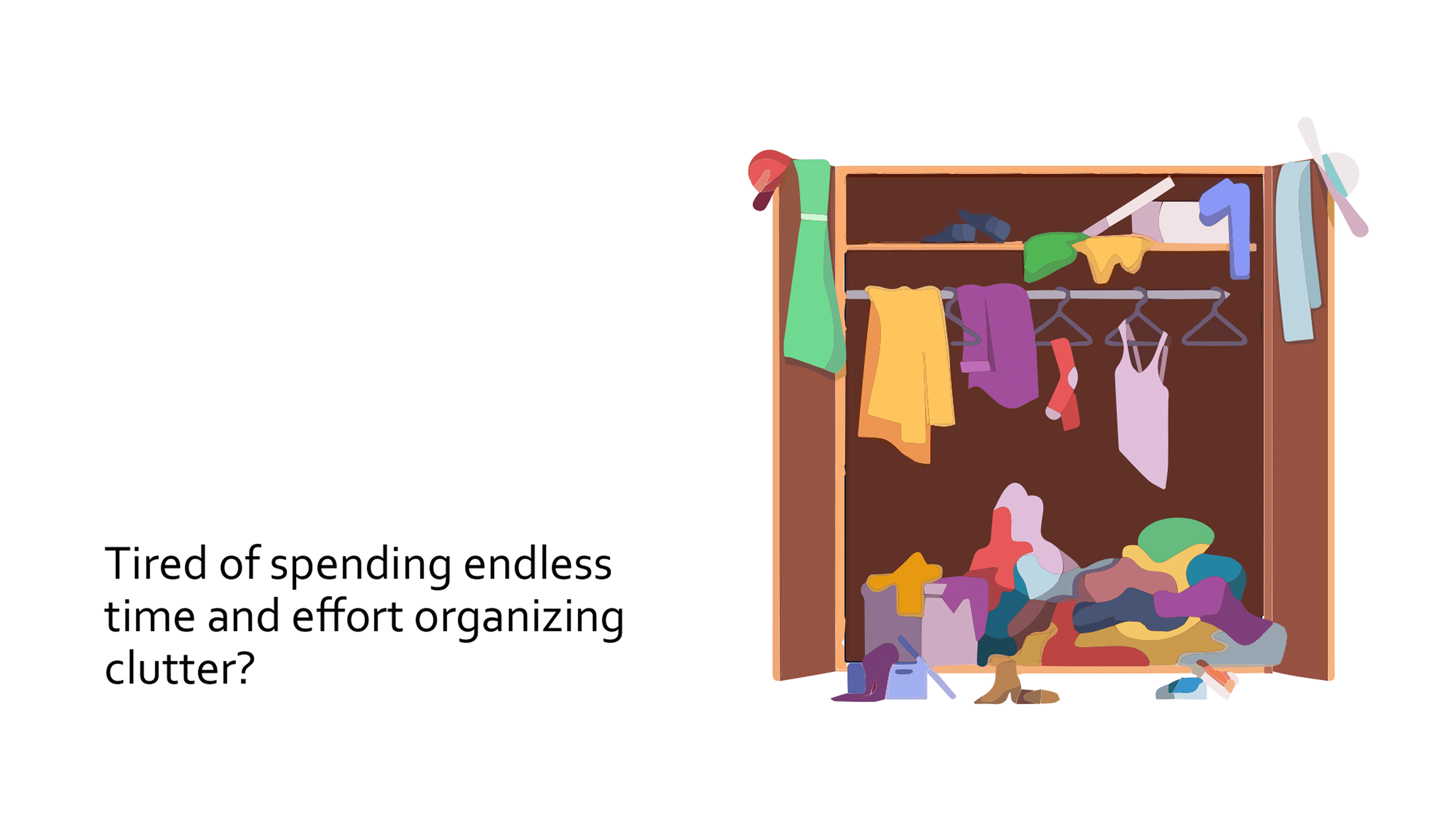 A messy closet representing digital clutter.